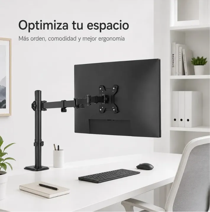 IRM Brazo Soporte Monitor Escritorio Ajustable Inclinable Giratorio 15 A 33 Vesa