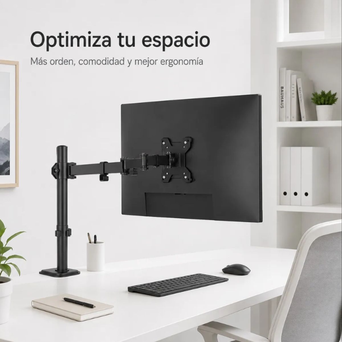IRM - Brazo Soporte Monitor Escritorio Ajustable Inclinable Giratorio 15 A 33 Vesa