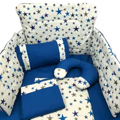 GENERICO - Set Para Cuna Estandar Azul Estrellas