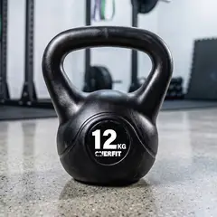 OVERFIT - Pesa Rusa Kettlebell 12 kg Entrenamiento Gym Crossfit PVC Cemento