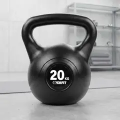 OVERFIT - Pesa Rusa Kettlebell 20 kg Entrenamiento Gym Crossfit PVC Cemento