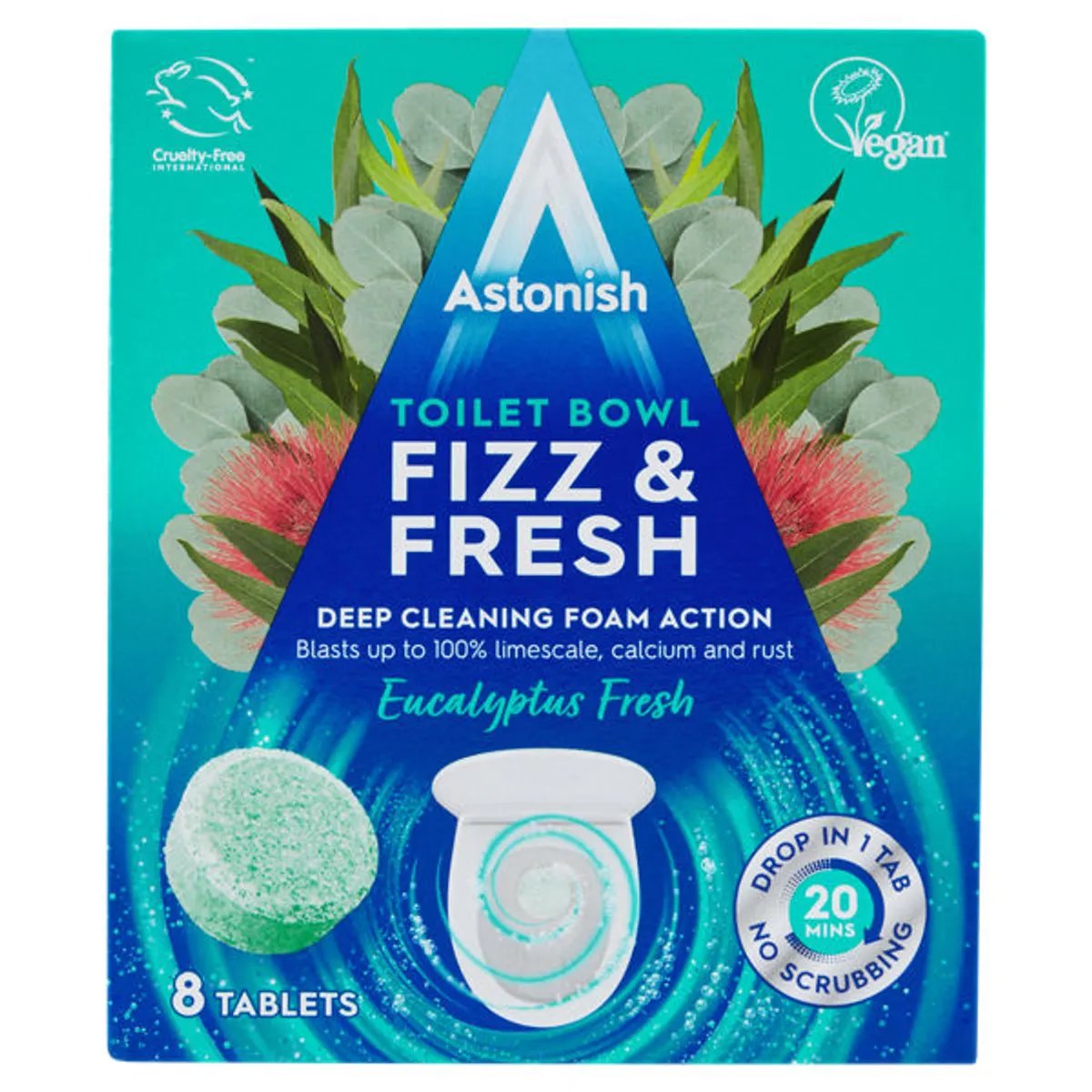ASTONISH - Pastillas Inodoro Fizz & Fresh Eucalipto Fresh Astonish 8un
