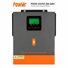 BLACKVIEW - Inversor Solar Híbrido PowMr 1500W 24V MPPT Onda Senoidal Pura