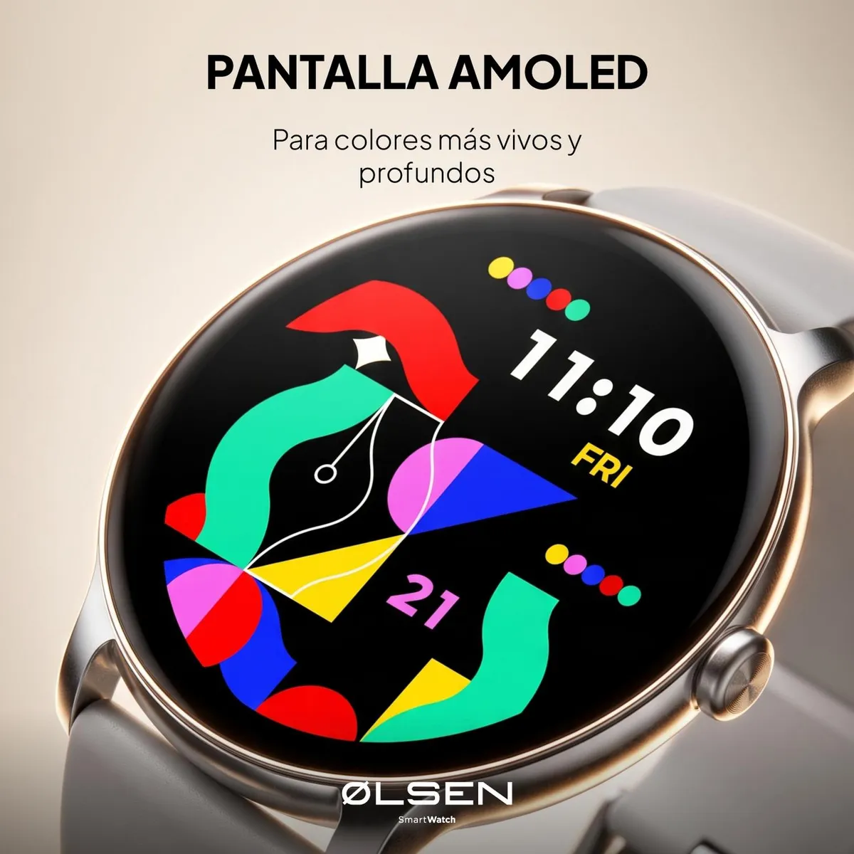 OLSEN - Smartwatch Reloj Inteligente Mujer Olsen AMOLED BT Llamadas - Blanco
