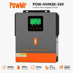 BLACKVIEW - Inversor Solar Híbrido PowMr 3000W 24V MPPT 400V Onda Pura