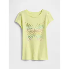 GAP - Polera Niña Butterfly Stars Manga Corta Rosado