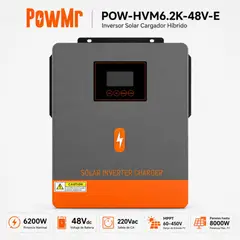 BLACKVIEW - Inversor Solar Híbrido PowMr 6200W 48V Funciona Sin Baterías