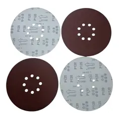 GENERICO - Lijas Velcro 225mm - 9 Pulgadas G120 - 8 Hoyos