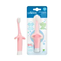 DR BROWN'S - Cepillo de Dientes Bebés y Niños Pequeños 0-3 años Elefante Rosado