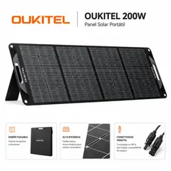 BLACKVIEW - Panel Solar Portátil OUKITEL 200W - Eficiencia 24.8% e IP68