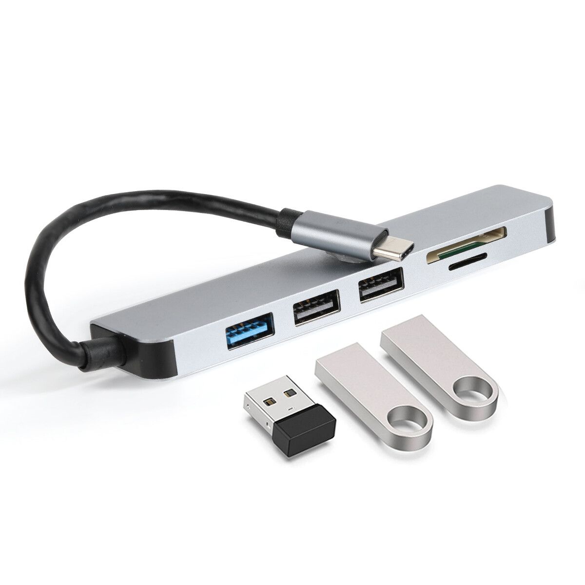 VIVITAR - Hub USB C Vivitar 6en1 HDMI 4K SD MicroSD 3 Puertos
