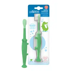 DR BROWN'S - Cepillo de Dientes Bebés y Niños Pequeños 1-4 años Cocodrilo Verde Dr. Brown´s