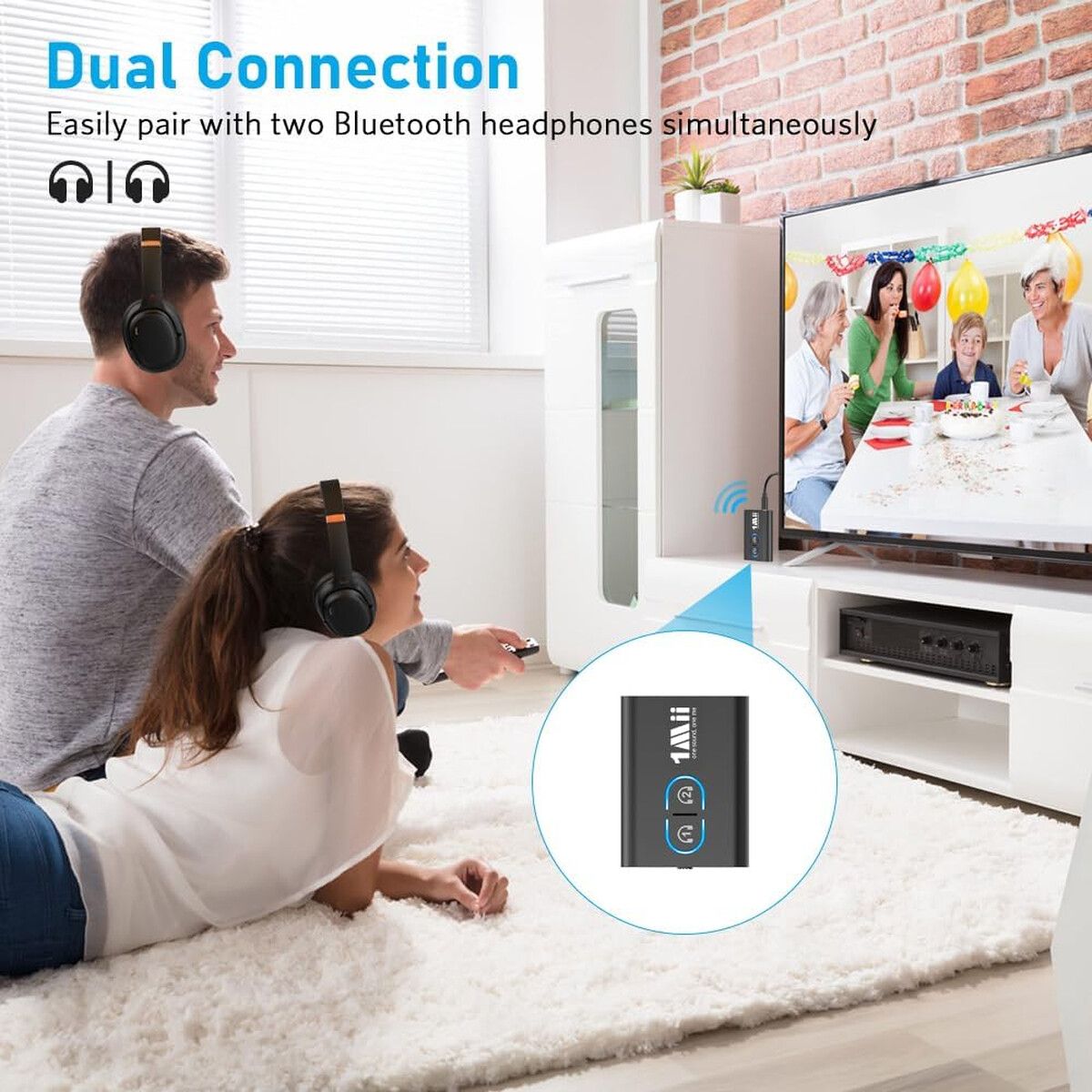 1MII - Transmisor Receptor Bluetooth 1Mii ML300 5.3 aptX 3.5mm