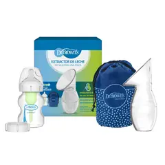 DR BROWN'S - Extractor de Leche Manual 1 Pieza con Mamadera Boca Ancha 150ml (con bolso) Dr. Brown´s