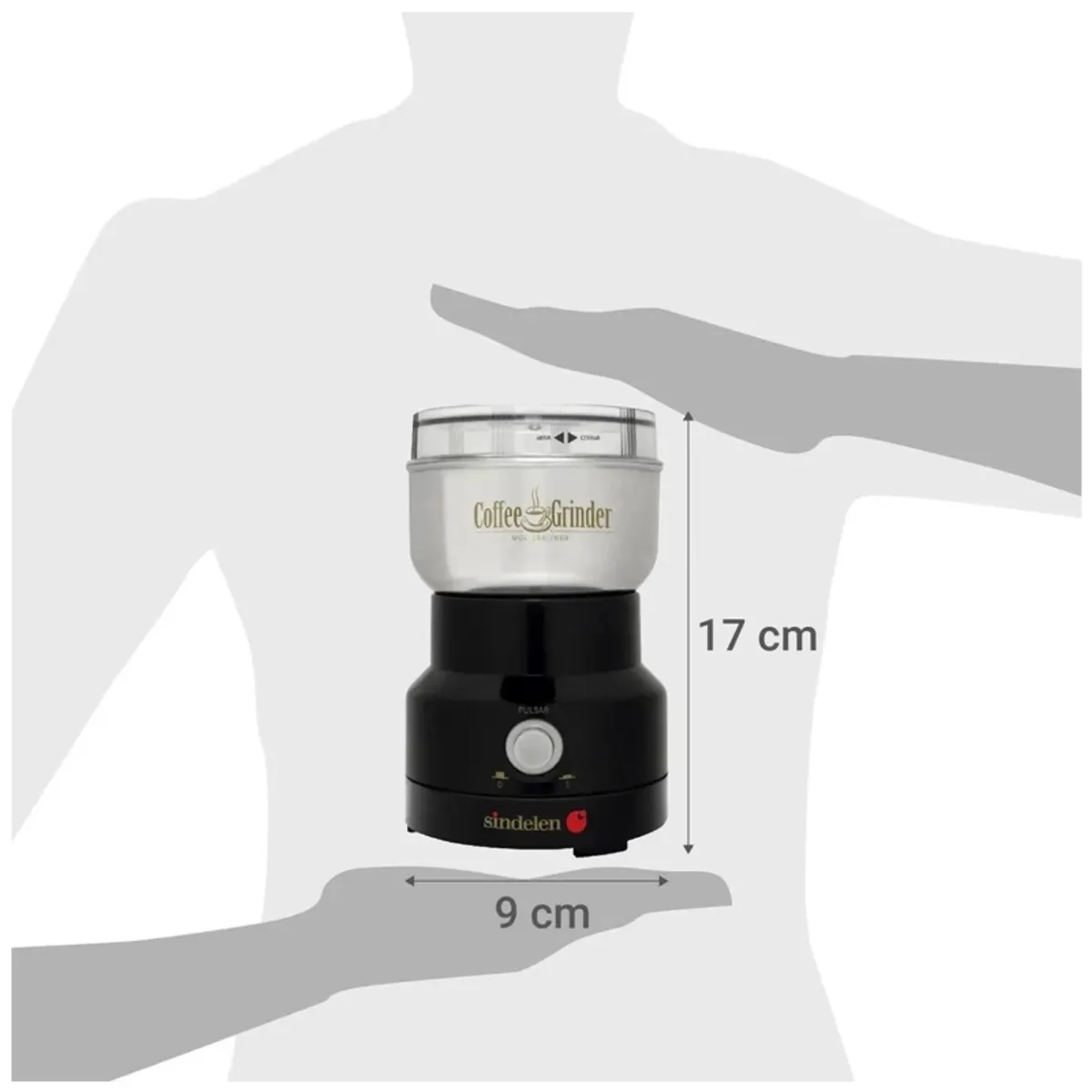 GENERICO - Molinillo Electrico De Café Sindelen 12 Tazas Color Negro