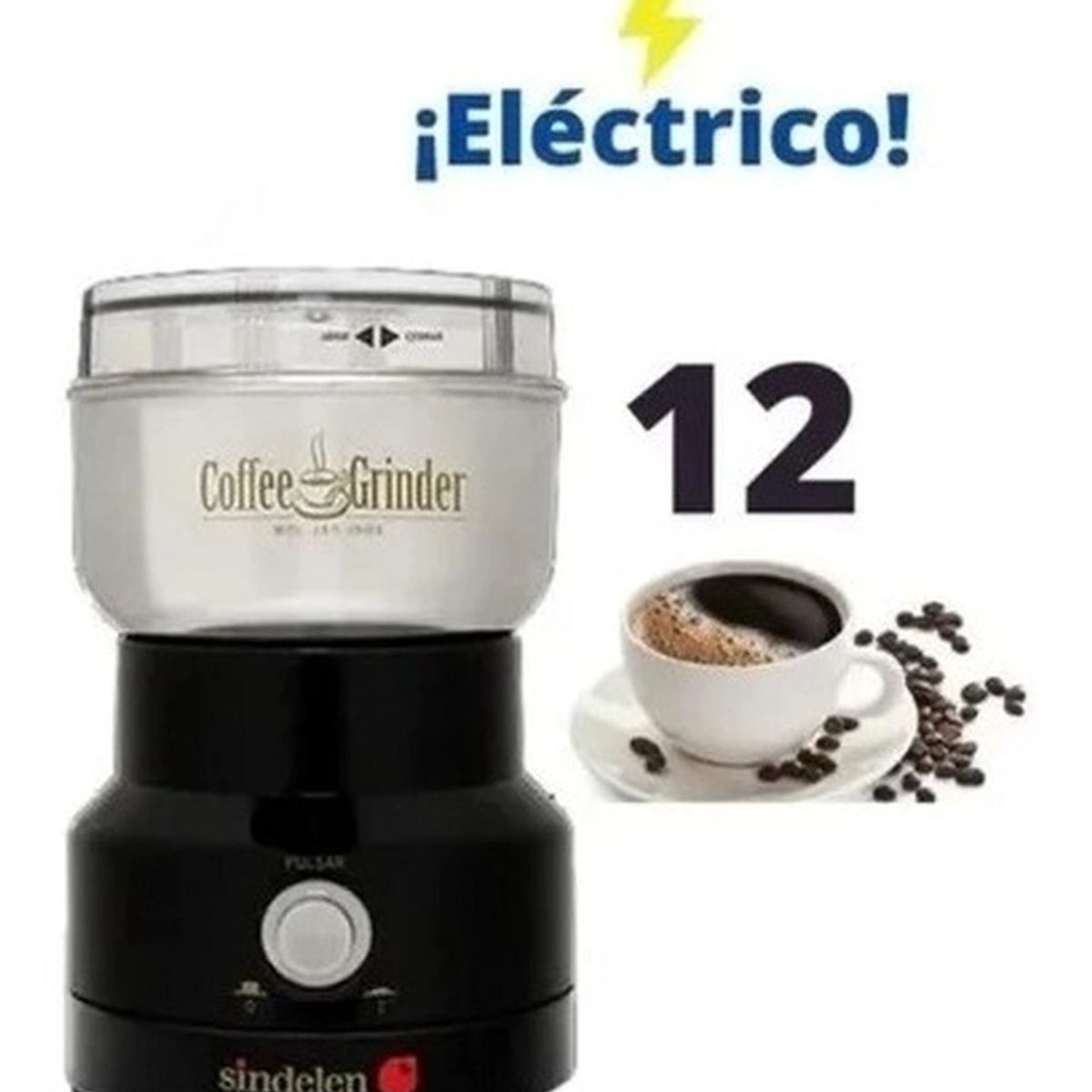 SINDELEN - Molinillo Electrico De Café Sindelen 12 Tazas Color Negro