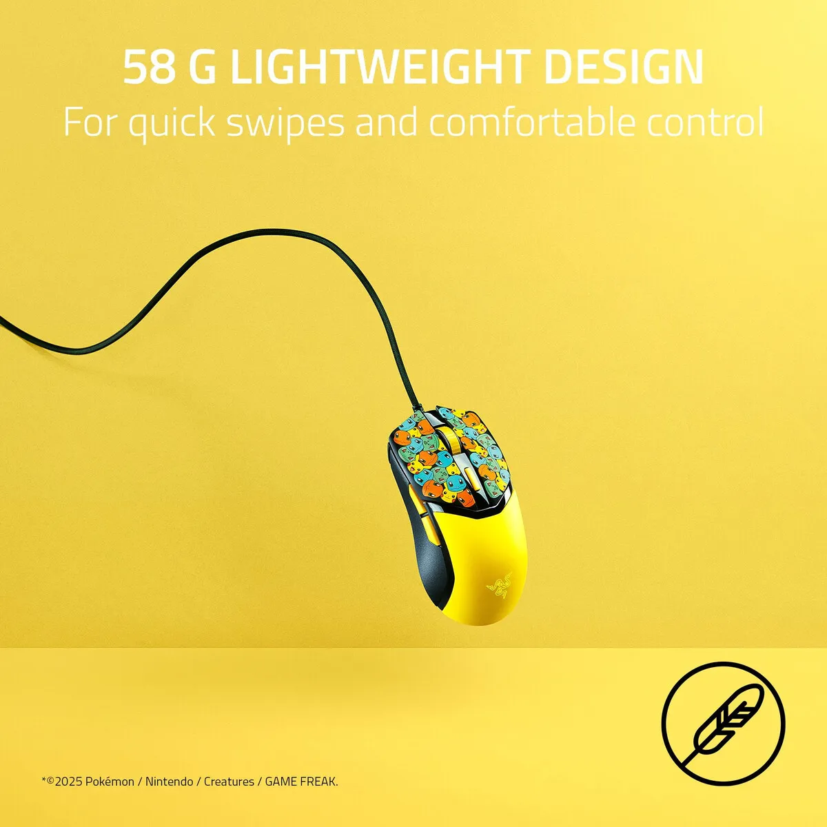 RAZER - Mouse Gamer Razer Cobra Pokemon Amarillo Cableado 6Botones