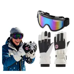 GENERICO - Set de Guantes más Antiparras Tornasol en Blanco Negro para Mujeres y Hombres