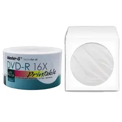 MASTER G - Dvd-R Master-G 16x Imprimible Con 100 Sobres De Papel Pack