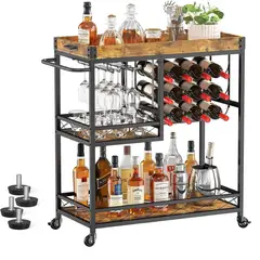 YOMYM - Estante para guardar botellas de vino carrito de bar 80×40×93CM