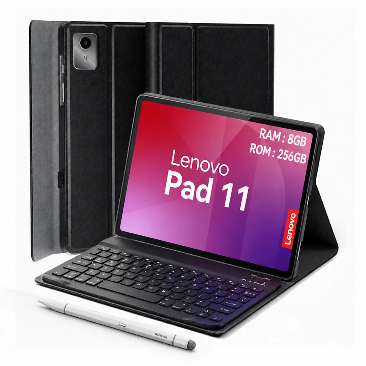 LENOVO - Tablet Lenovo Pad 11 8GB+256GB WiFi 11” Gris Incluye teclado y lápiz óptico