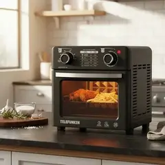 TELEFUNKEN - Horno y Freidora De Aire 12 Litros 3 en 1 Fríe Hornea y Tuesta Modelo AEROFRYER 120 Marca Telekunken