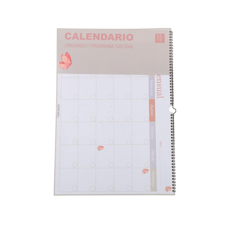 Calendario Mensual Color Espiral