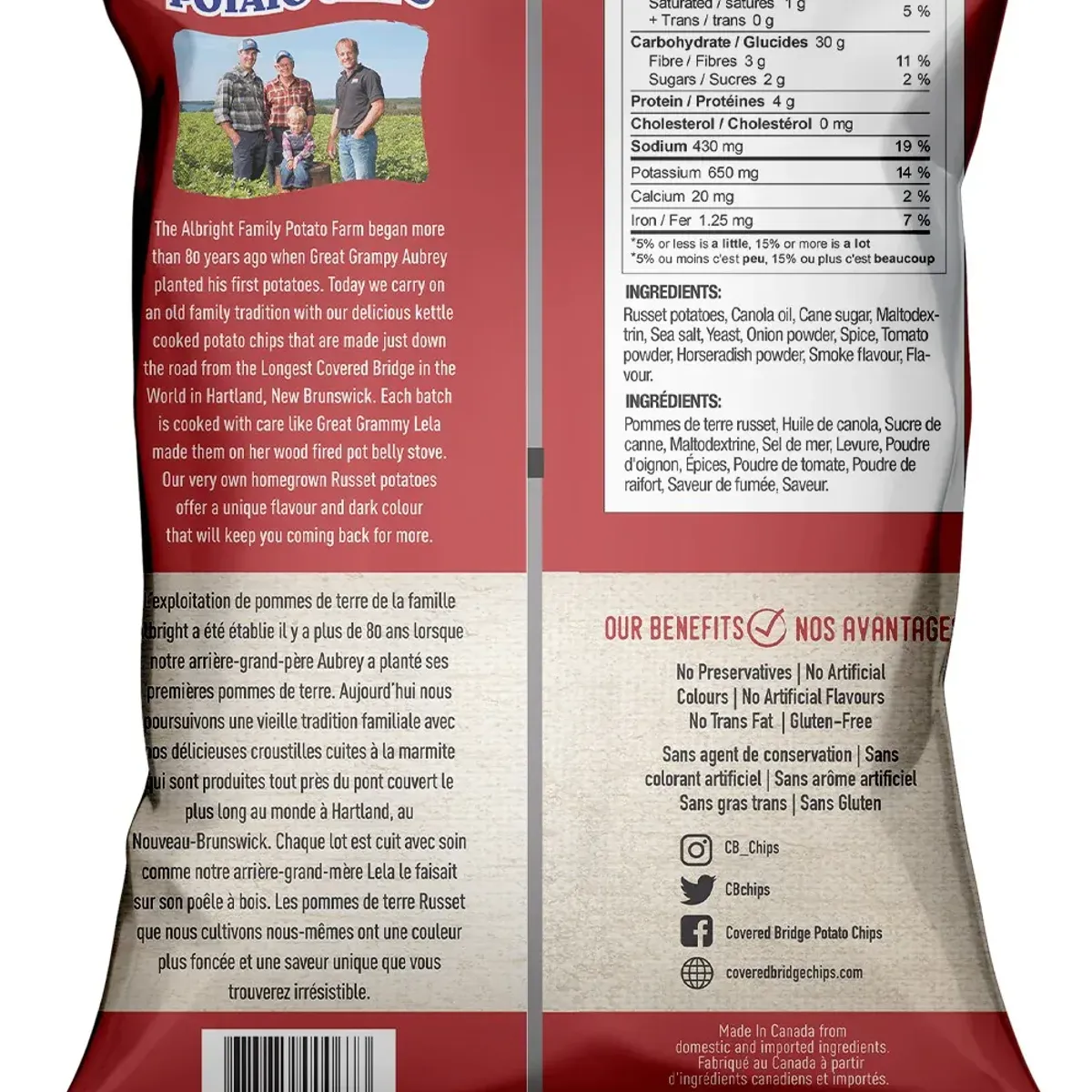 COVERED BRIDGE - Papas Fritas BBQ Covered Bridge 170 g