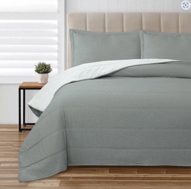 Quilt Sherpa Valencia Dobby King Gris KING