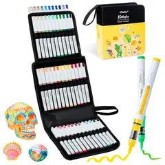 OHUHU - 48 Marcadores Acrílicos Kahuku Direct ink Punta Pincel