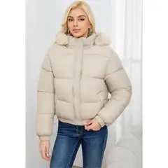 LIKE SHOP - Parka Chaqueta Mujer Puffa Acolchada Gruesa Gorro Pelos 0019