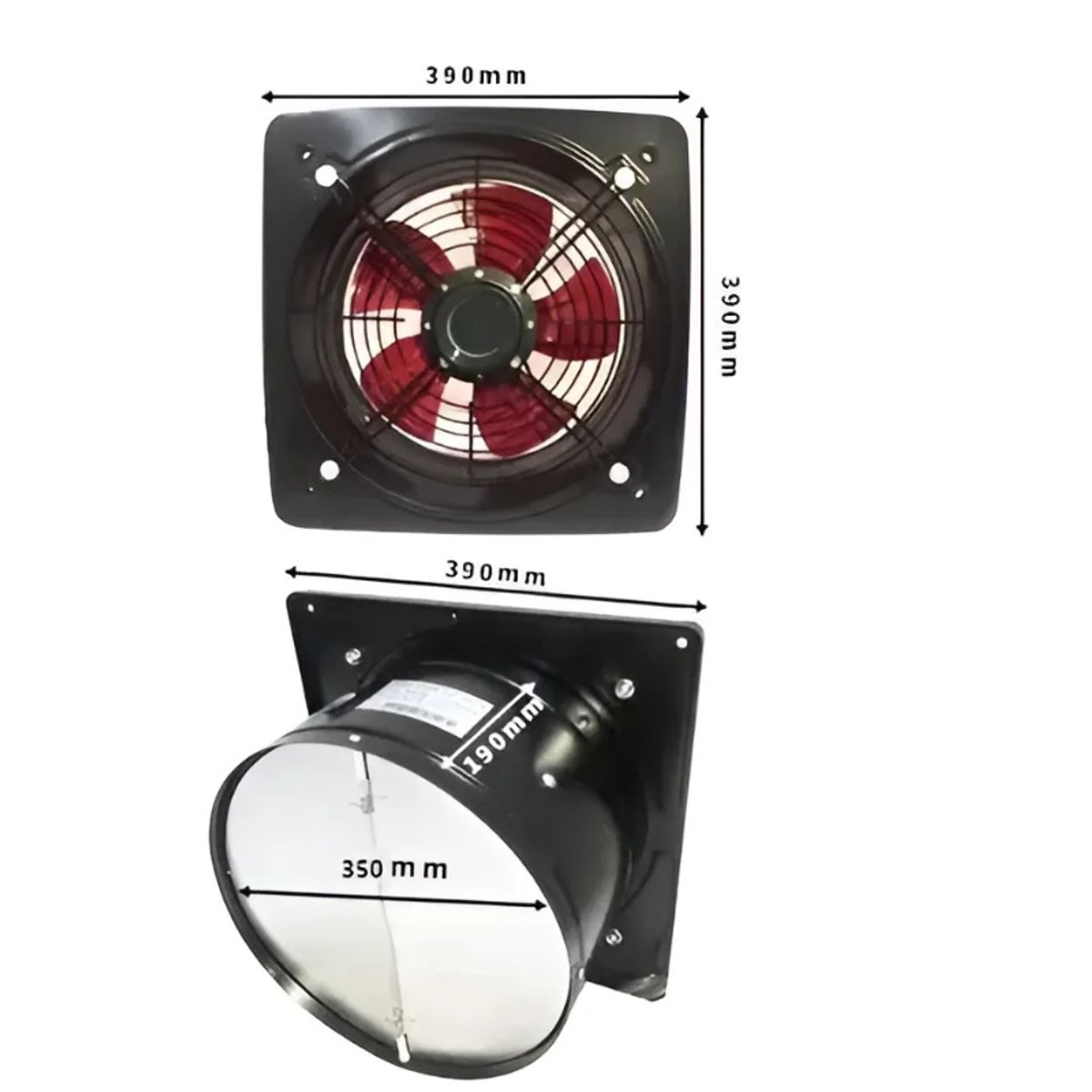 GENERICO - Ventilador Extractor De Aire 14 Pulgadas 350mm Industrial Blanco