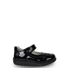 PILLIN - Ballerina Bebé Niña Charol con Flores Negro