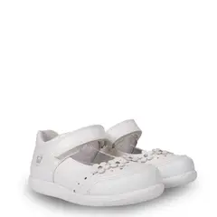 PILLIN - Ballerina Bebé Niña con Flores Blanco