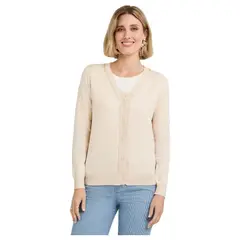 LORENZO DI PONTTI - Cardigan con Strass Mujer Beige