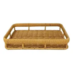 GENERICO - Bandeja Rectangular para Servir de Mimbre 29 x 19 x 5 cm