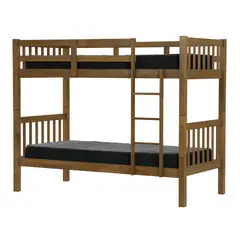 CELTA - Litera de Madera desmontable Rustika + 2 Colchón Imperial 1 plaza