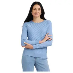 LORENZO DI PONTTI - Sweater Escote Redondo Mujer Celeste