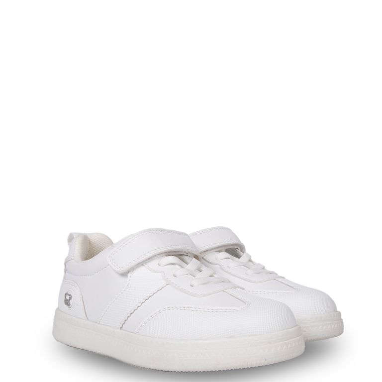 Zapatilla Escolar Unisex Velcro Ajustable Blanco