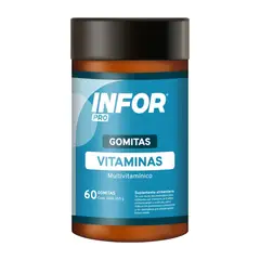 INFOR - Multivitaminico Vitaminas 60 Gomitas - Pro Sabor Berries-frambuesa Y Frutilla