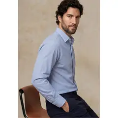 FEROUCH - Camisa Dublin Stripes Sky Fw26