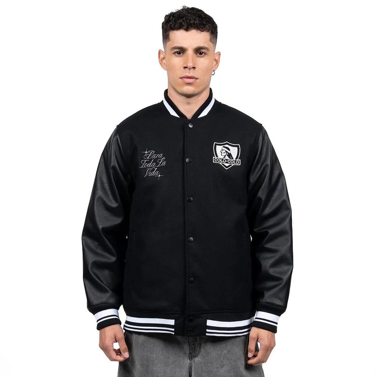 COLO COLO - Chaqueta Hombre Colo Colo Urbano Varsity Full Black