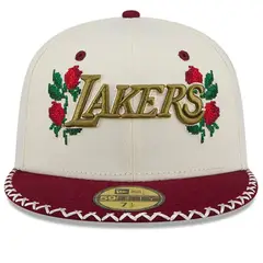 NEW ERA - Jockey Gorra 59Fifty NBA Los Angeles Lakers Novelty Stitch White