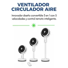 GENERICO - Ventilador Circulador de Aire 3 en 1: Rendimiento Inteligente y Diseño Modular