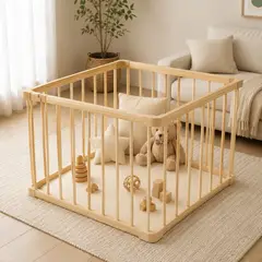 BEBECO - Corral bebe 4 lados Madera