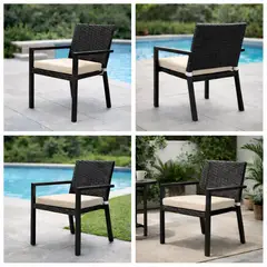 MUEBLES LA TERRAZA - Comedor Exterior 8 sillas color chocolate