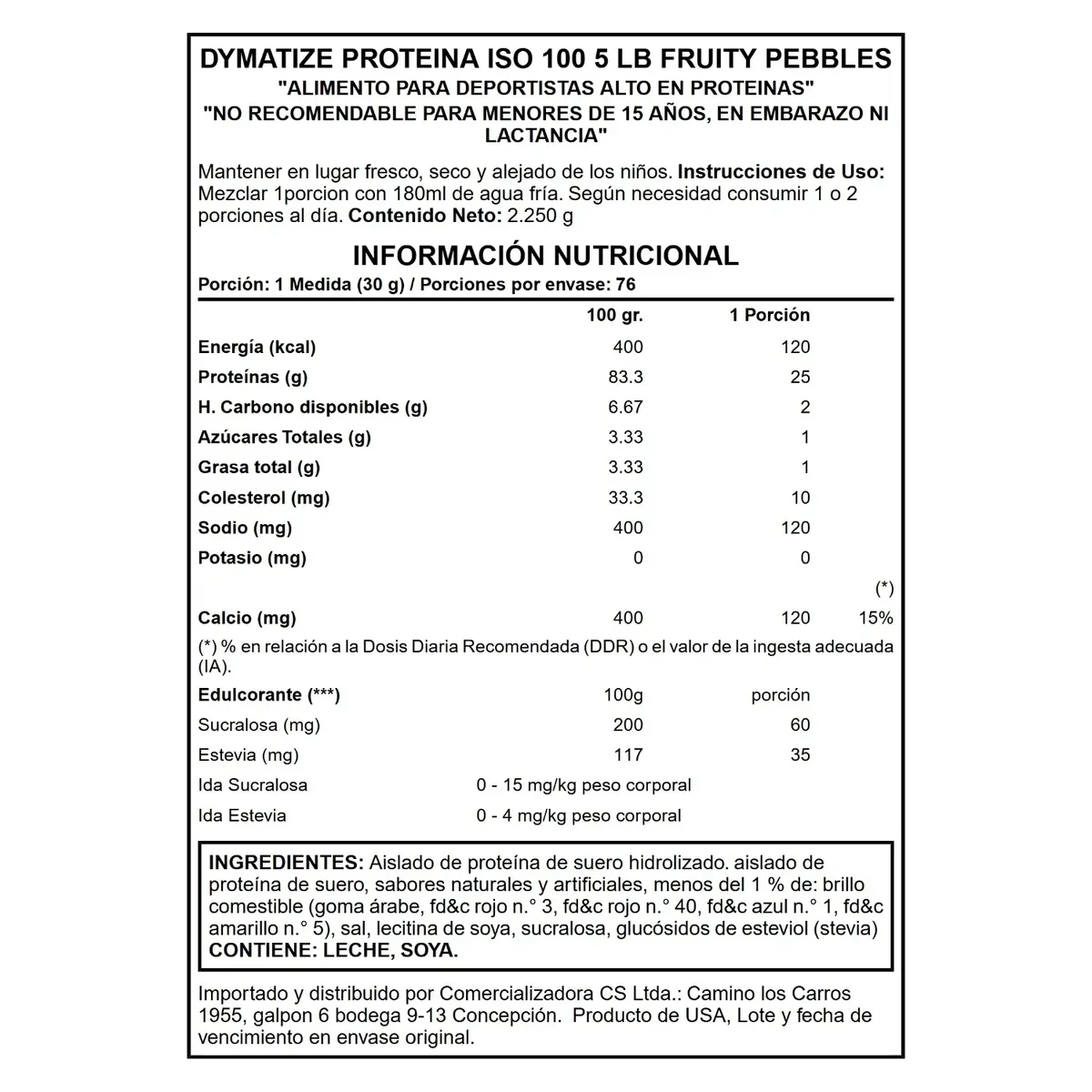 DYMATIZE - Dymatize Proteina ISO 100 5 lb Fruity Pebbles