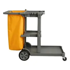 GENERICO - Carro para aseo y limpieza con bolsa recolectora y porta útiles