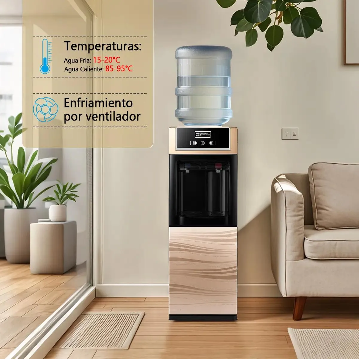 GENERICO - Dispensador de agua con pedestal y botones para agua fría