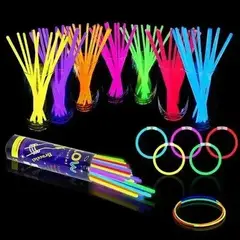 GENERICO - 100 pulseras fluorescentes para fiestas neón que brillan en oscuridad